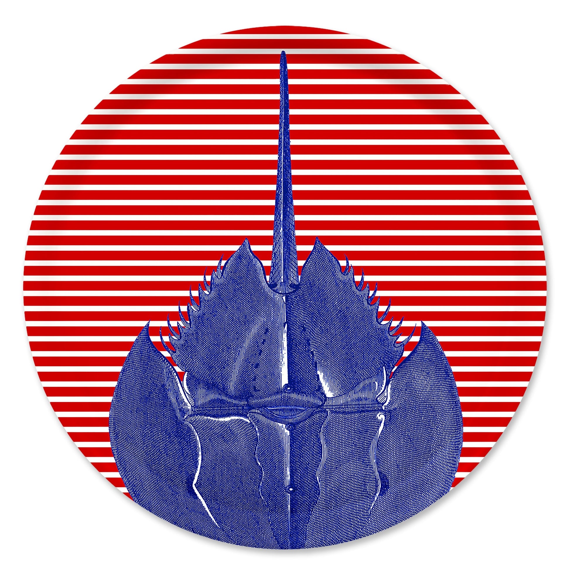 Horseshoe Crab Large Round Birchwood Tray