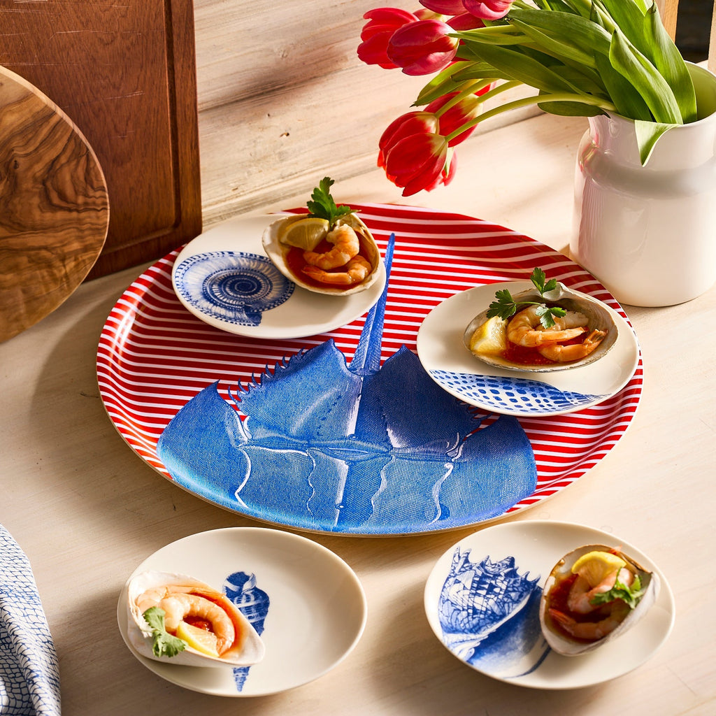 Horseshoe Crab Large Round Birchwood Tray