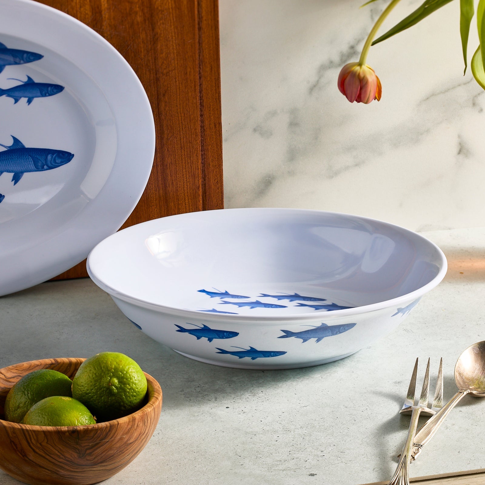 School of Fish Melamine Serving Bowl