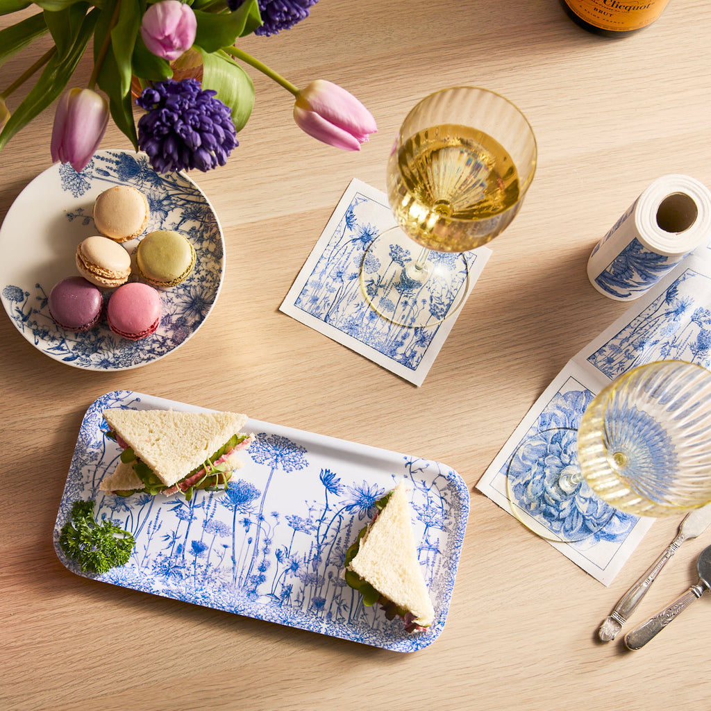 Summer Blues Small Rectangular Birchwood Tray