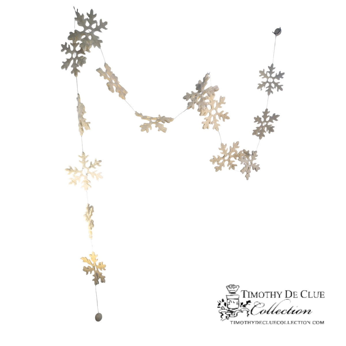Snowflake Felt Garland - Fair Trade Christmas Made in Nepal
