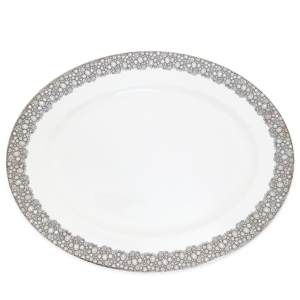 Ellington Shine Platinum Oval Rimmed Platter