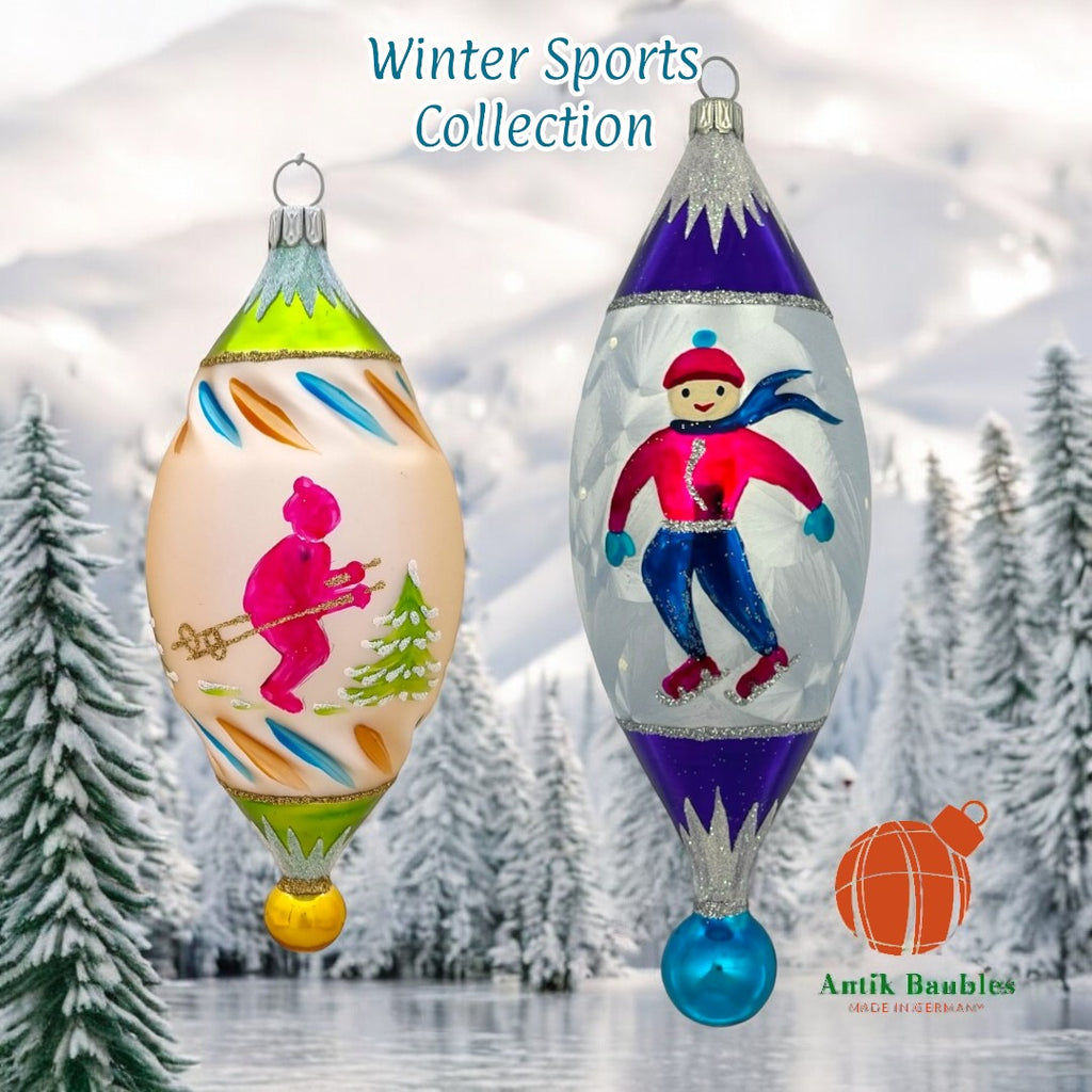 Gliding into Winter 7.5 in Tear Drop- Antik Baubles Exclusive Christmas Ornament