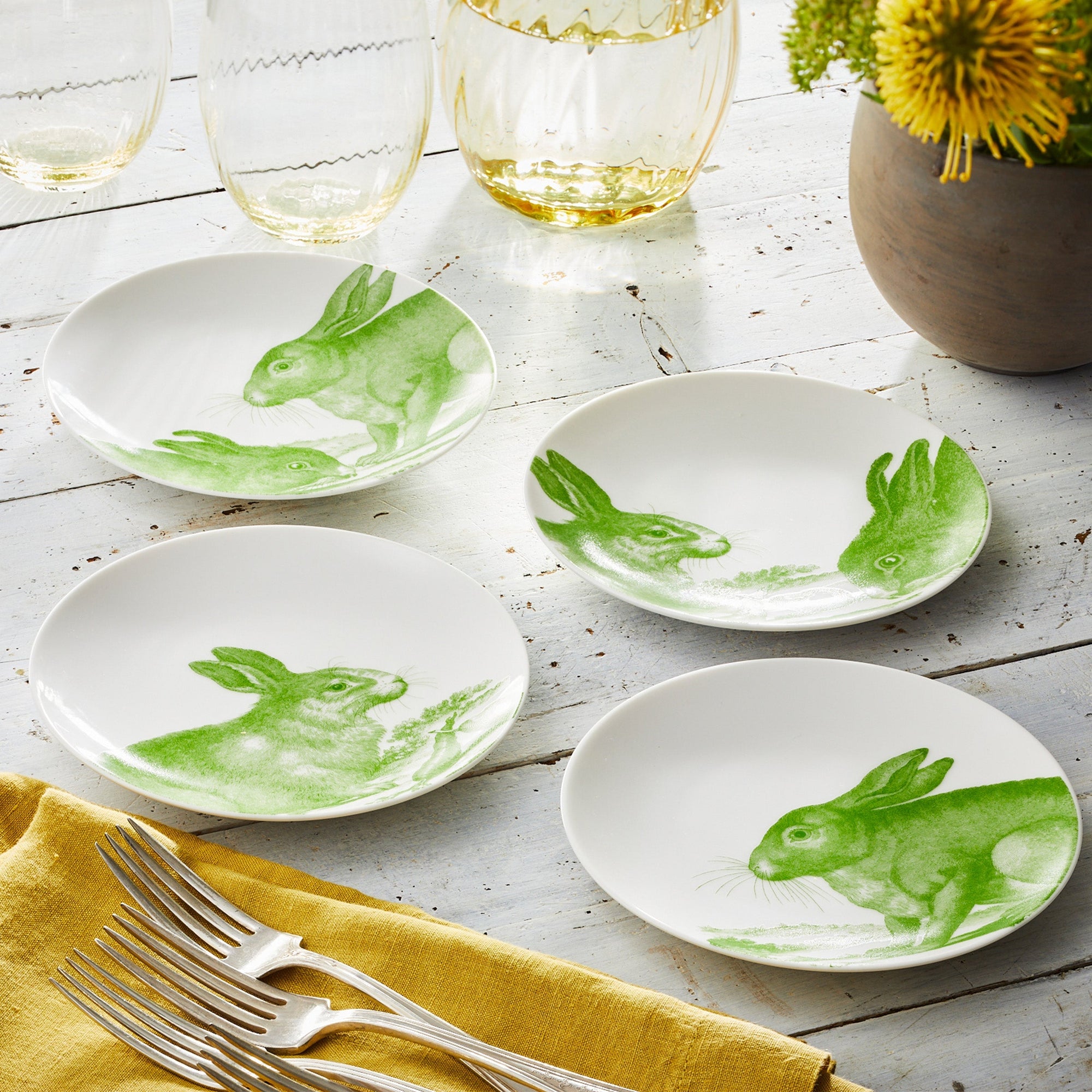 Bunnies Small Plates, Set of 4