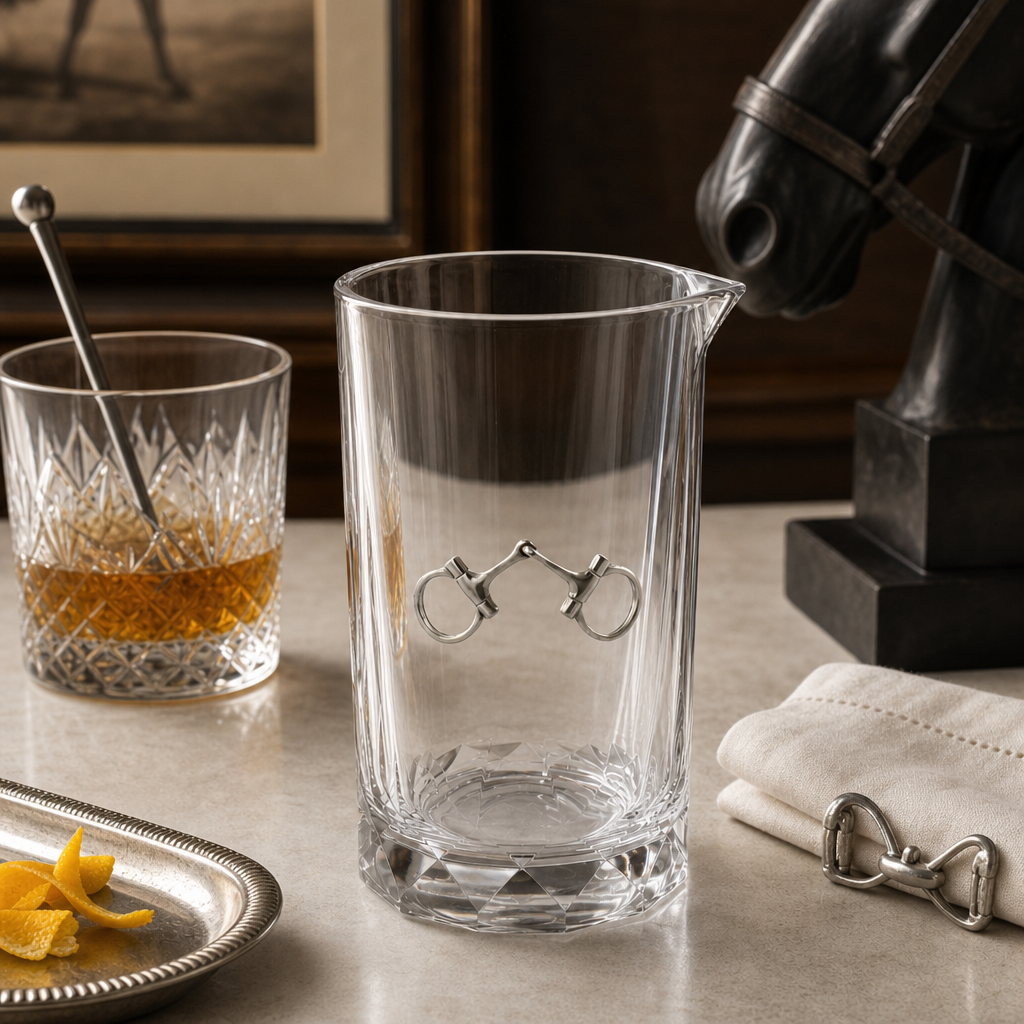 Bit Hatched Bar Glass Mixing Pitcher