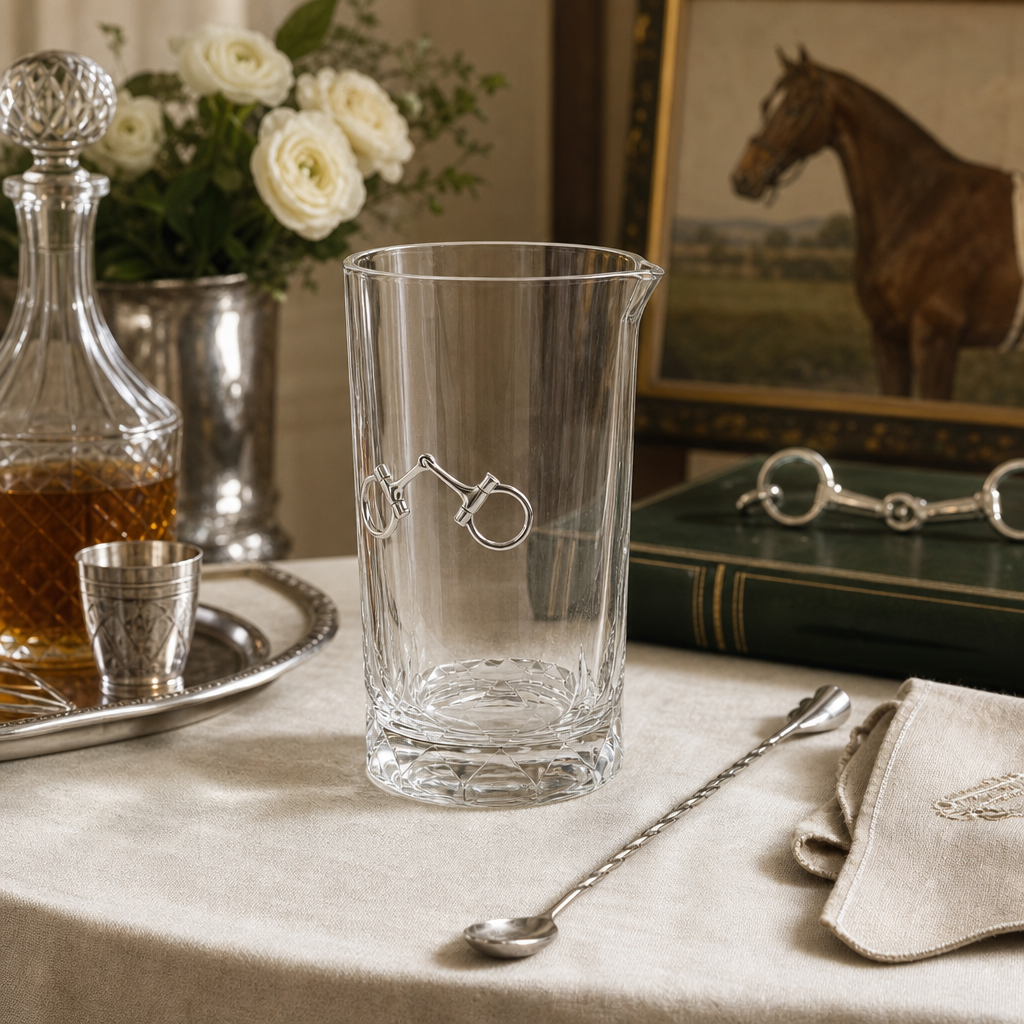 Bit Hatched Bar Glass Mixing Pitcher