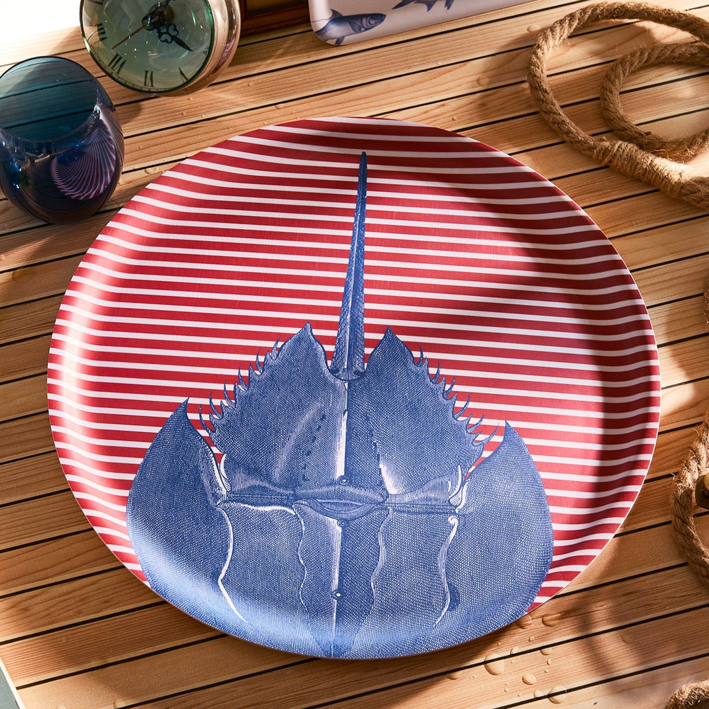 Horseshoe Crab Large Round Birchwood Tray