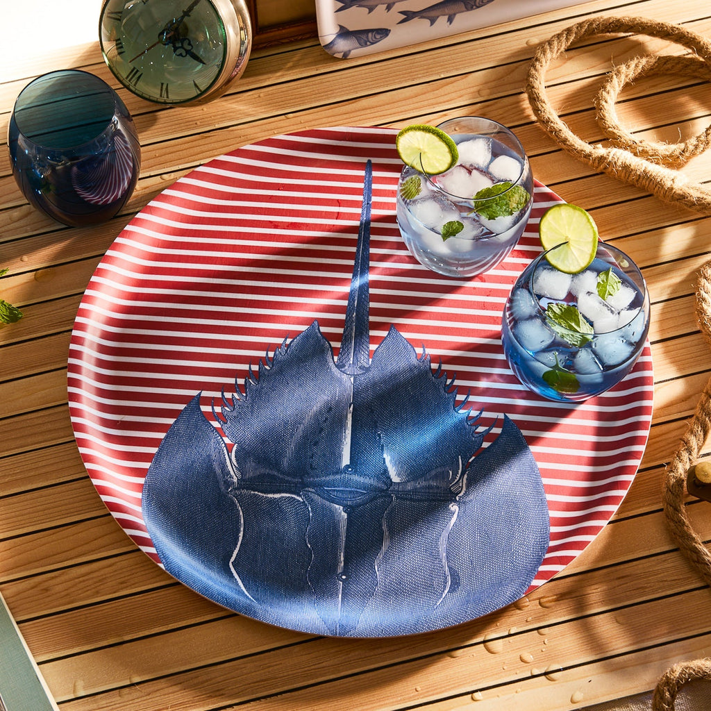 Horseshoe Crab Large Round Birchwood Tray