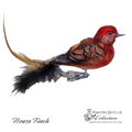 House Finch Clip Bird feather Tail- Hand Blown Glass Christmas Ornament | Made in Germany
