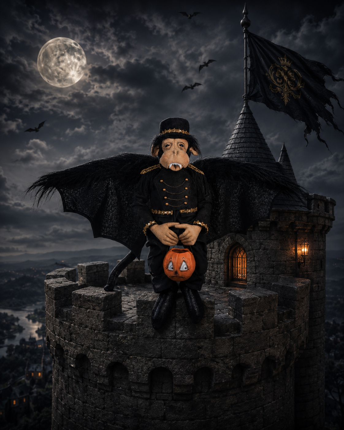 Moonlit Mischief Art Doll (Flying Primate)