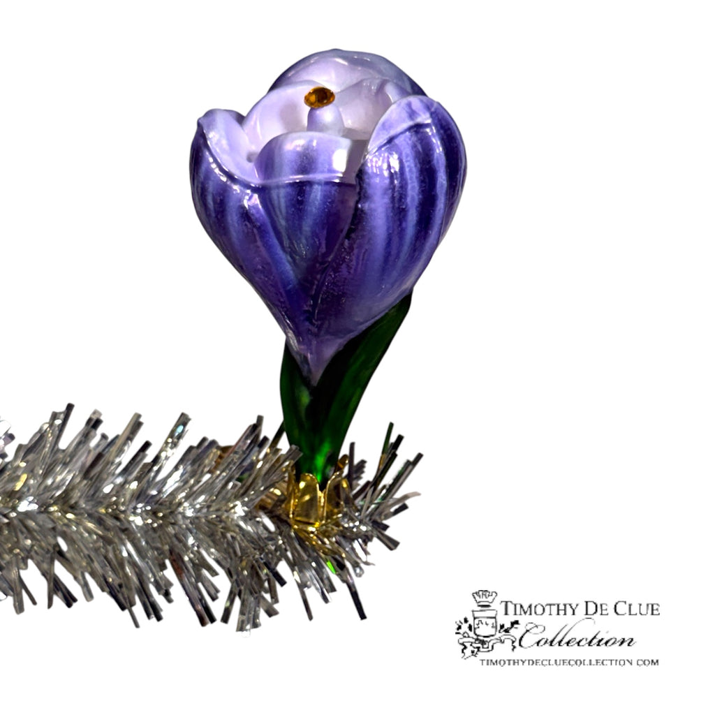 Crocus Clip Fleur Purple- | 3.25 in - Christmas Clip Ornament
