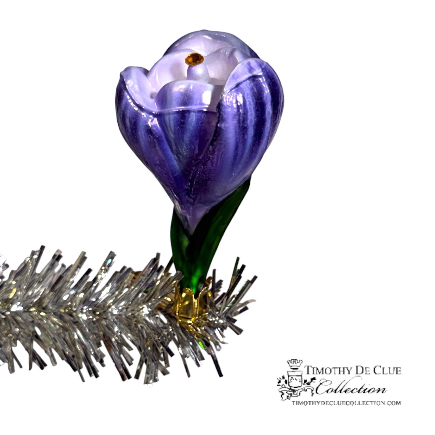 Crocus Clip Fleur Purple- | 3.25 in - Christmas Clip Ornament