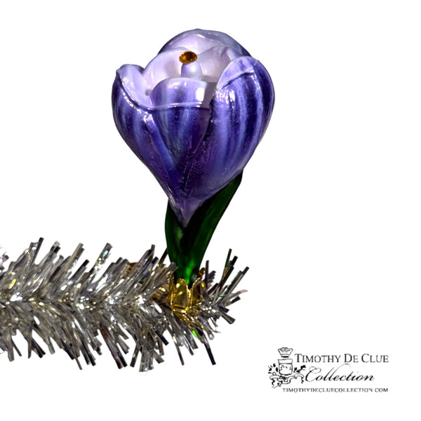 Crocus Clip Fleur Purple- | 3.25 in - Christmas Clip Ornament