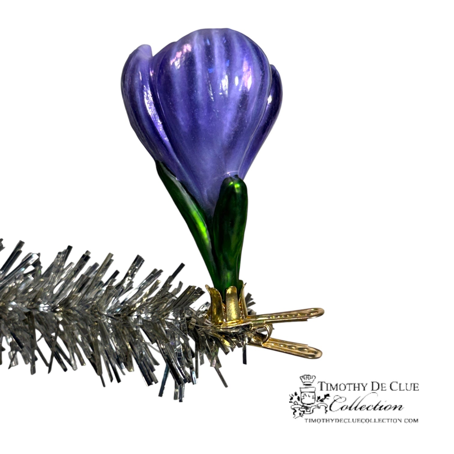 Crocus Clip Fleur Purple- | 3.25 in - Christmas Clip Ornament