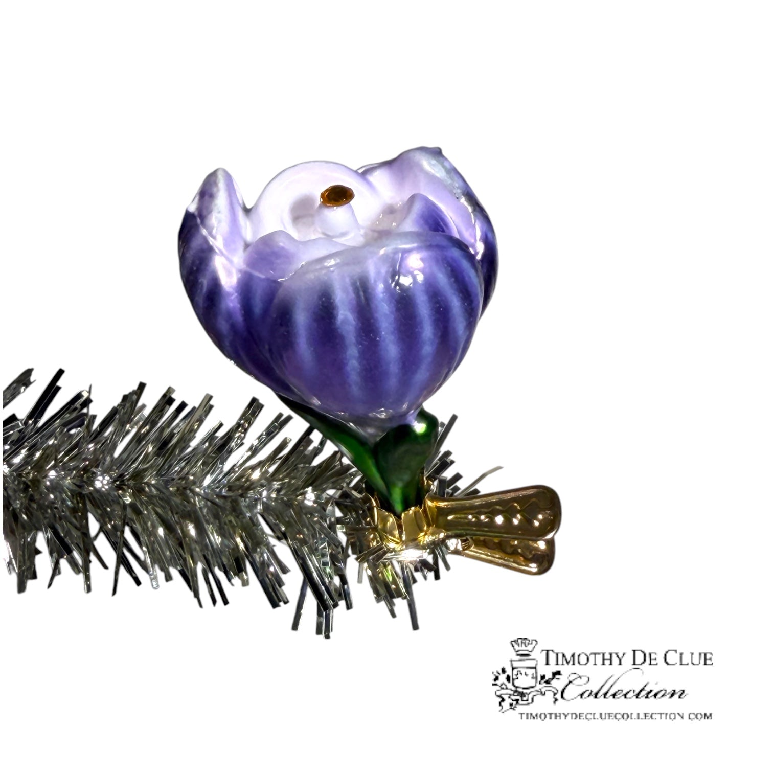 Crocus Clip Fleur Purple- | 3.25 in - Christmas Clip Ornament