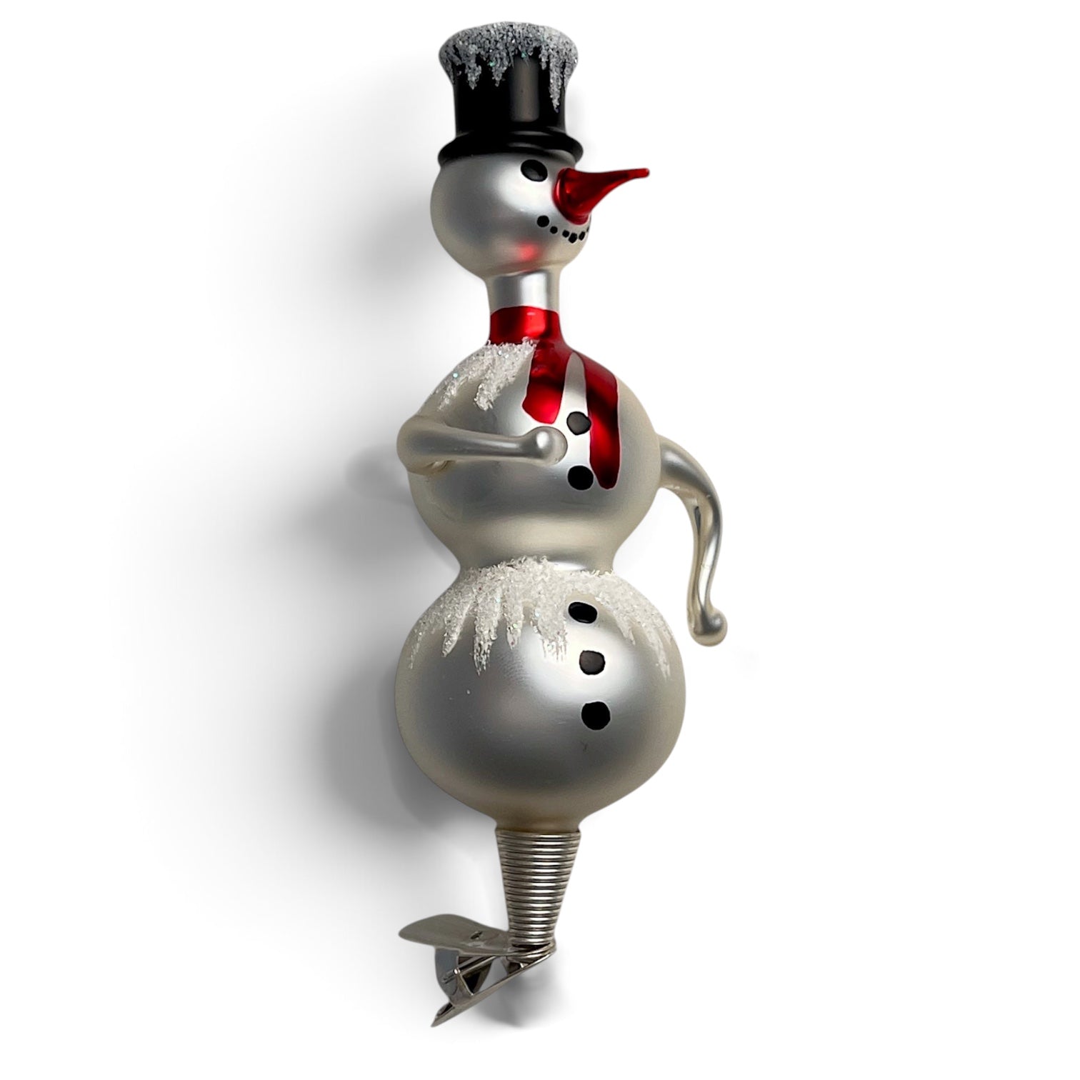 Free Blown Clip “Schnee Person Red Scarf”  Snowman Clip Ornament