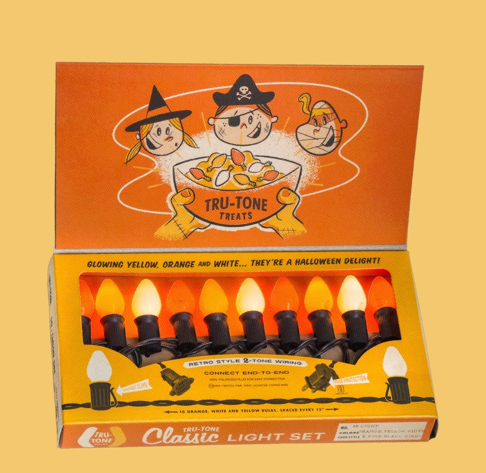 Tru-Tone LED Candy Corn Halloween Colors -10 Light Set