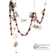 Red/Cream Snowball Felt Garland - Fair Trade Christmas Made in Nepal