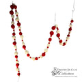 Red/Cream Snowball Felt Garland - Fair Trade Christmas Made in Nepal
