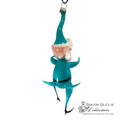 Free Blown Elf “Sparky” Teal 7 in - Christmas Ornament