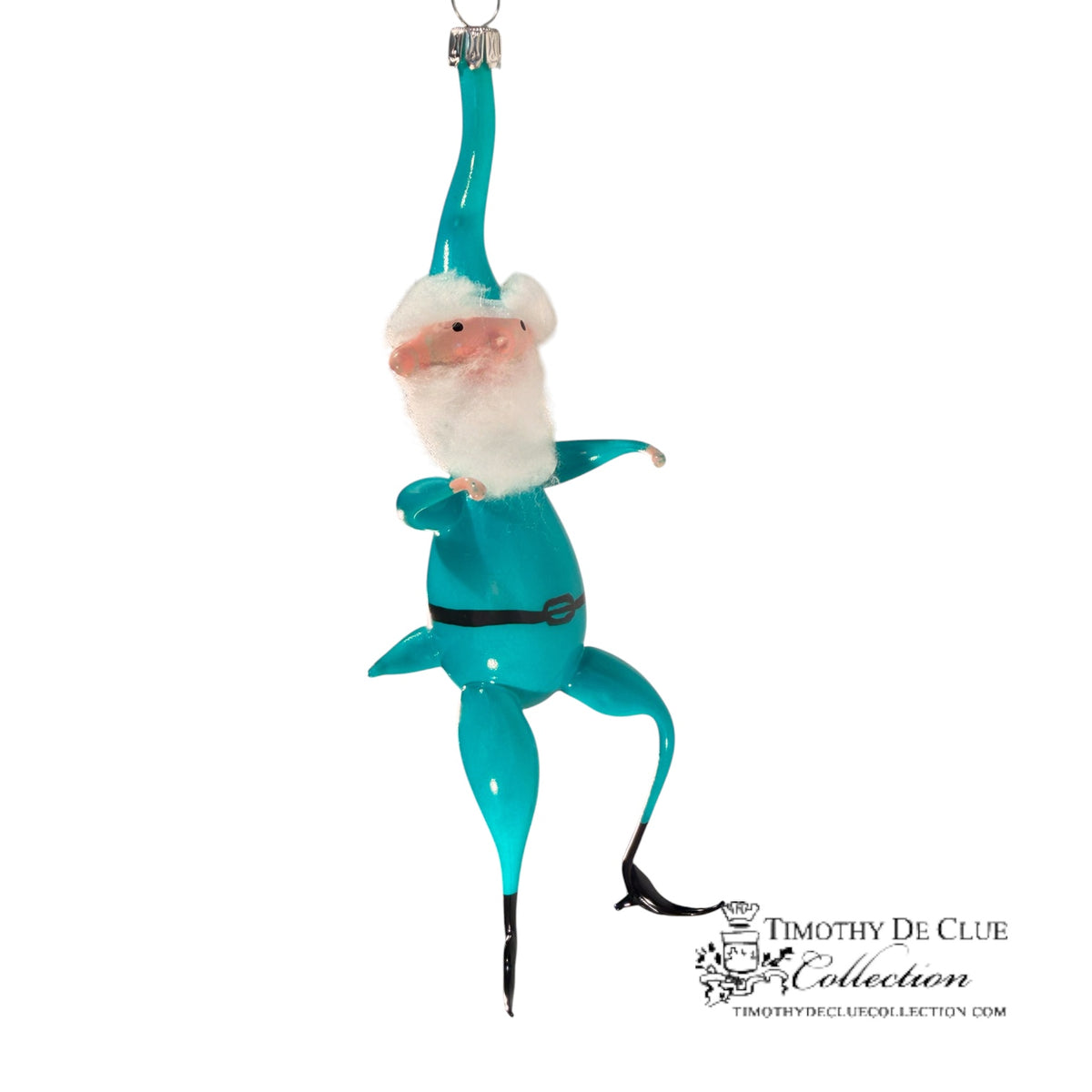 Free Blown Elf “Sparky” Teal 7 in - Christmas Ornament