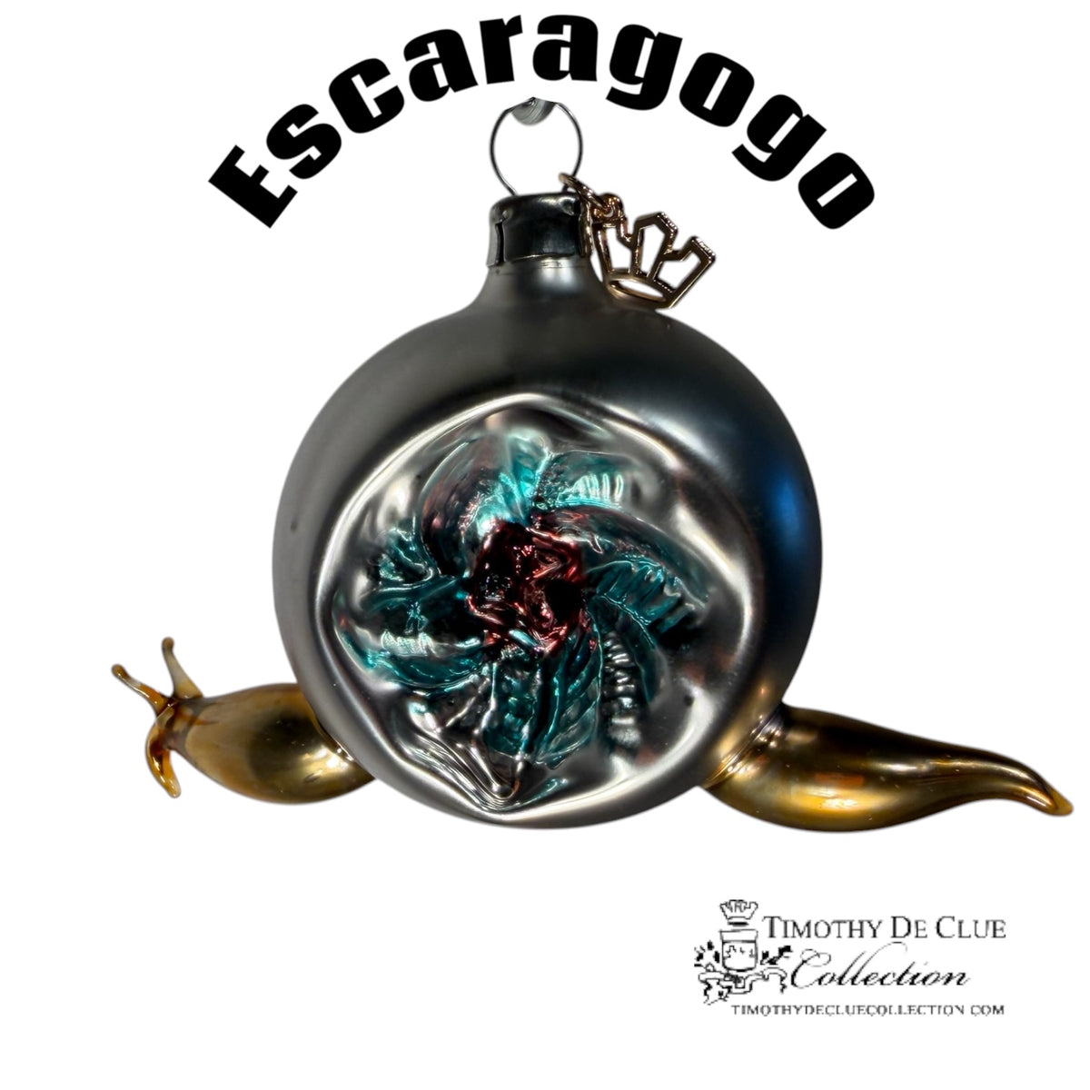 Escaragogo Snail Indent Red- German Glass Ornament Christmas Collection