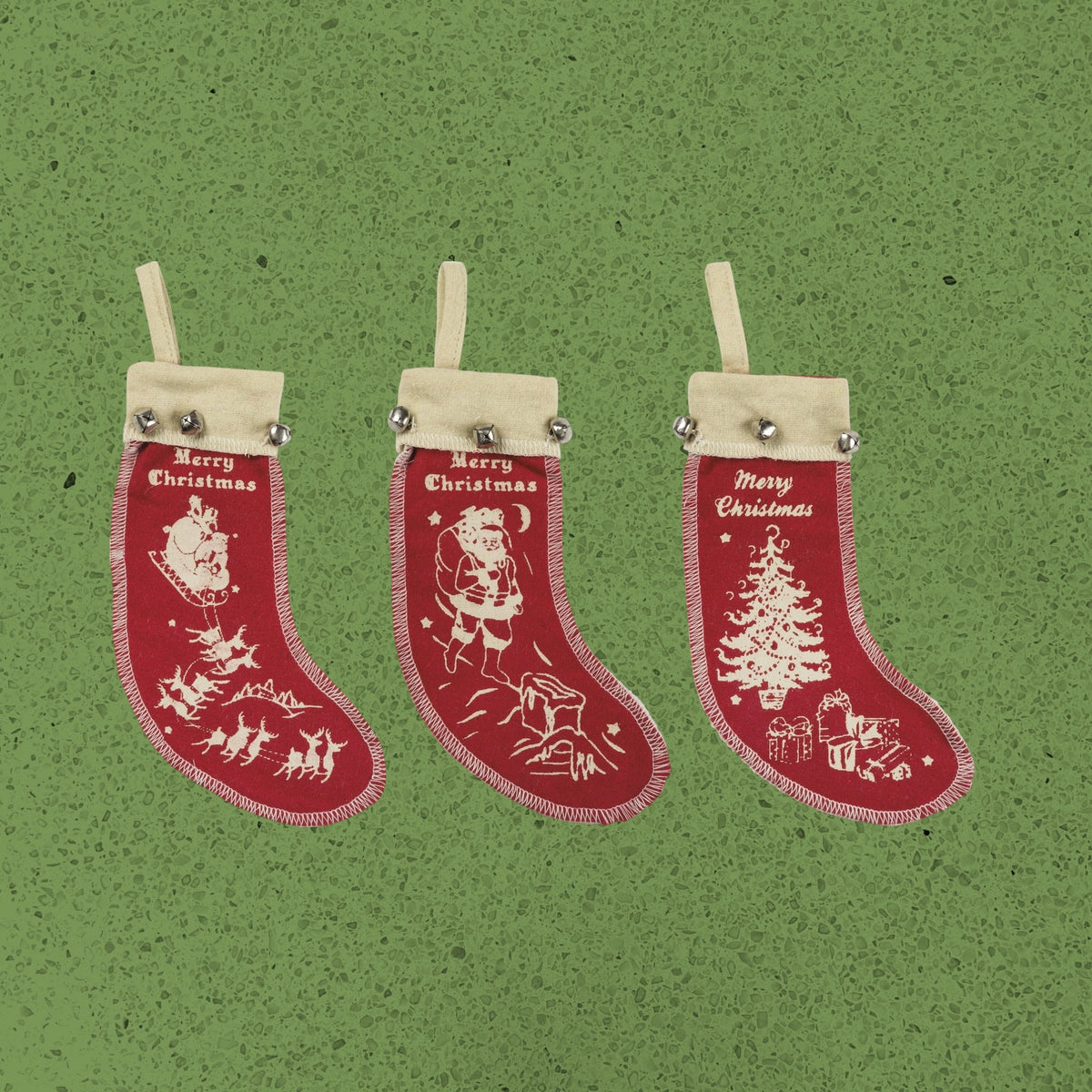 Vintage Inspired Felt Stockings Ornament Set