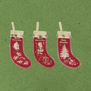 Vintage Inspired Felt Stockings Ornament Set
