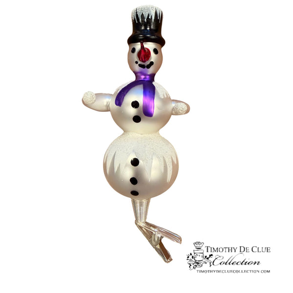 Free Blown Clip “Schnee Person Purple Scarf”  Snowman Clip Ornament