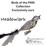 Meadowlark Clip Bird feather Tail- Hand Blown Glass Christmas Ornament | Made in Germany WHLS