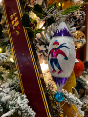 Gliding into Winter 7.5 in Tear Drop- Antik Baubles Exclusive Christmas Ornament