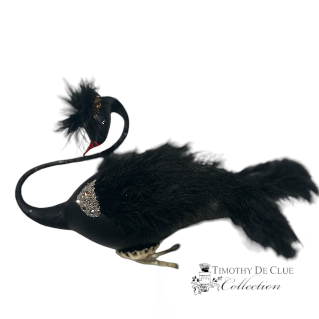 Free Blown Black Swan a Swimming clip on- Exclusive Christmas Ornament