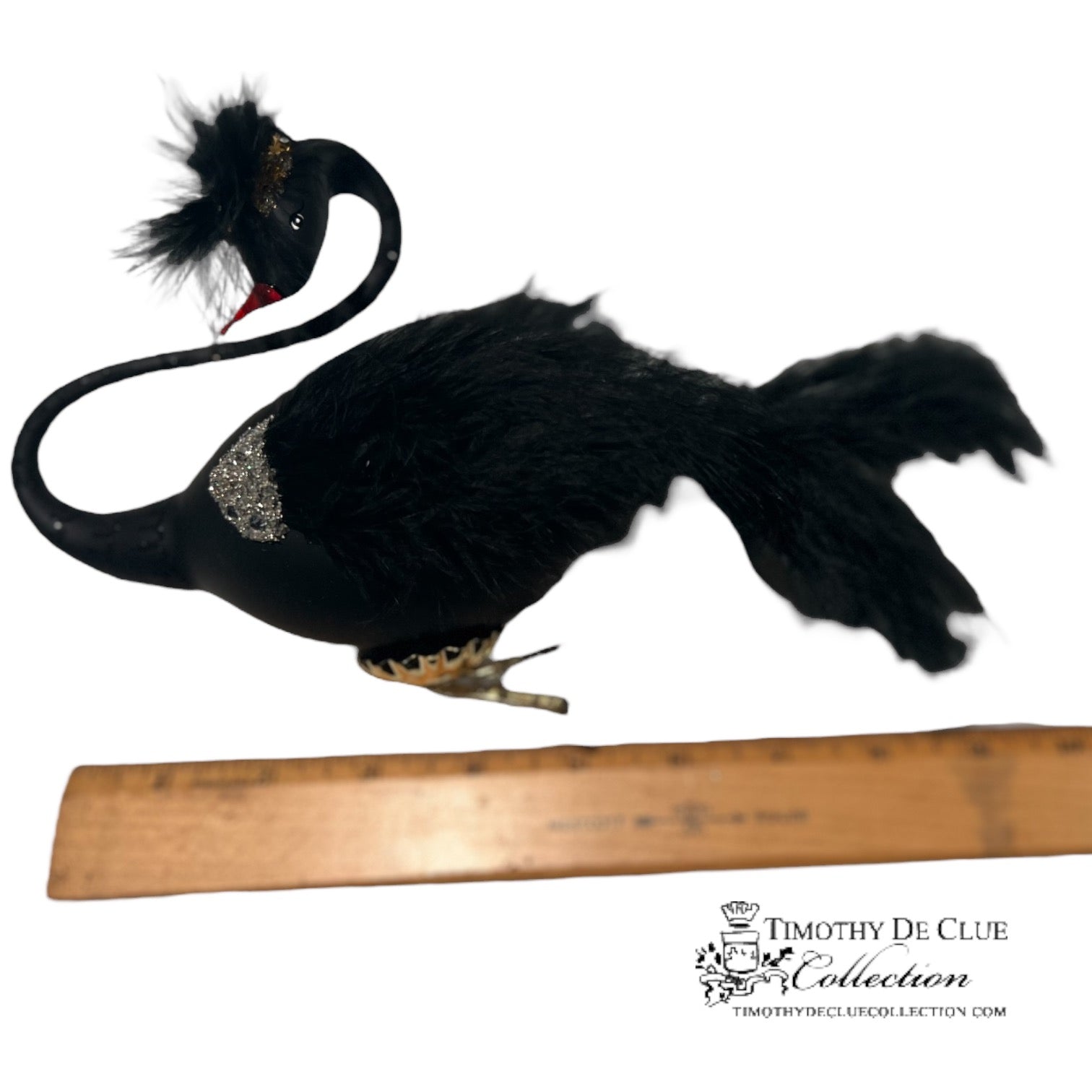 Free Blown Black Swan a Swimming clip on- Exclusive Christmas Ornament