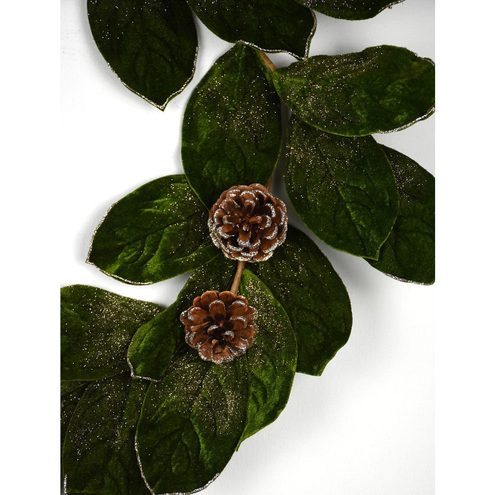 Velvet Magnolia with Pinecones 26” Wreath-TDC Wonderland Christmas Collection