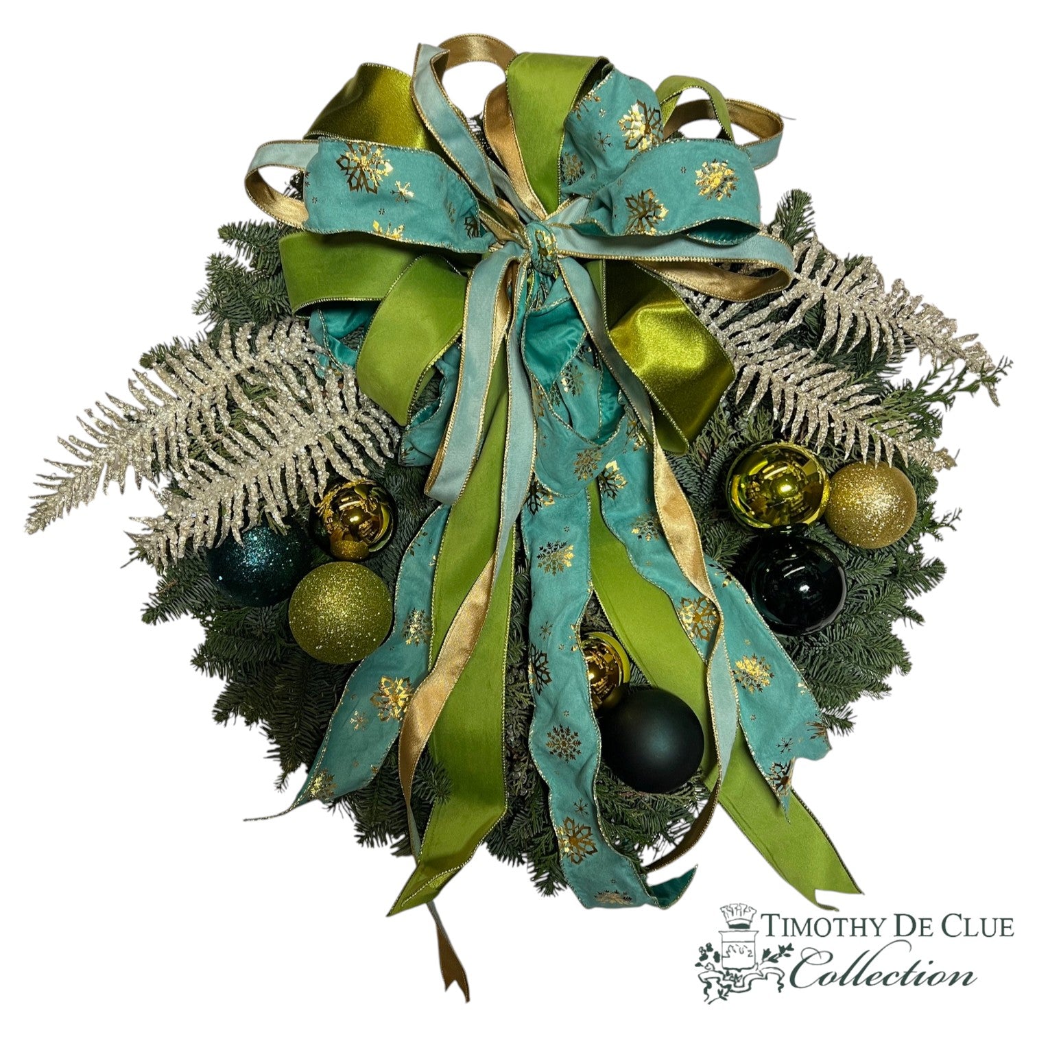 Real PNW Cut Greens 30" Wreath Decorated-TDC Retro Christmas Collection