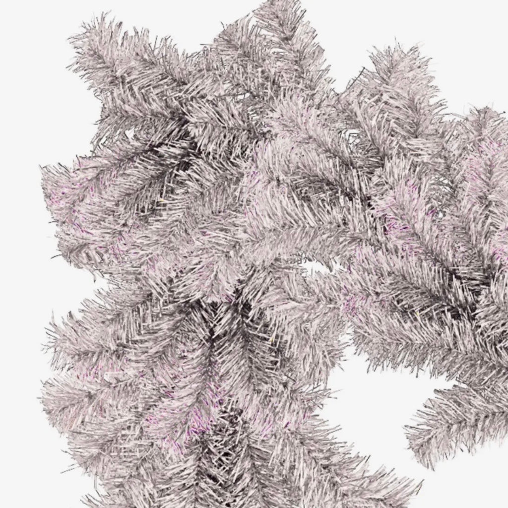 Silver Retro Tinsel Pine Garland- Christmas Collection