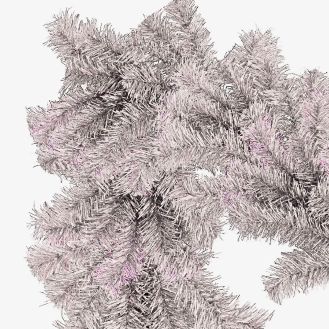 Silver Retro Tinsel Pine Garland- Christmas Collection