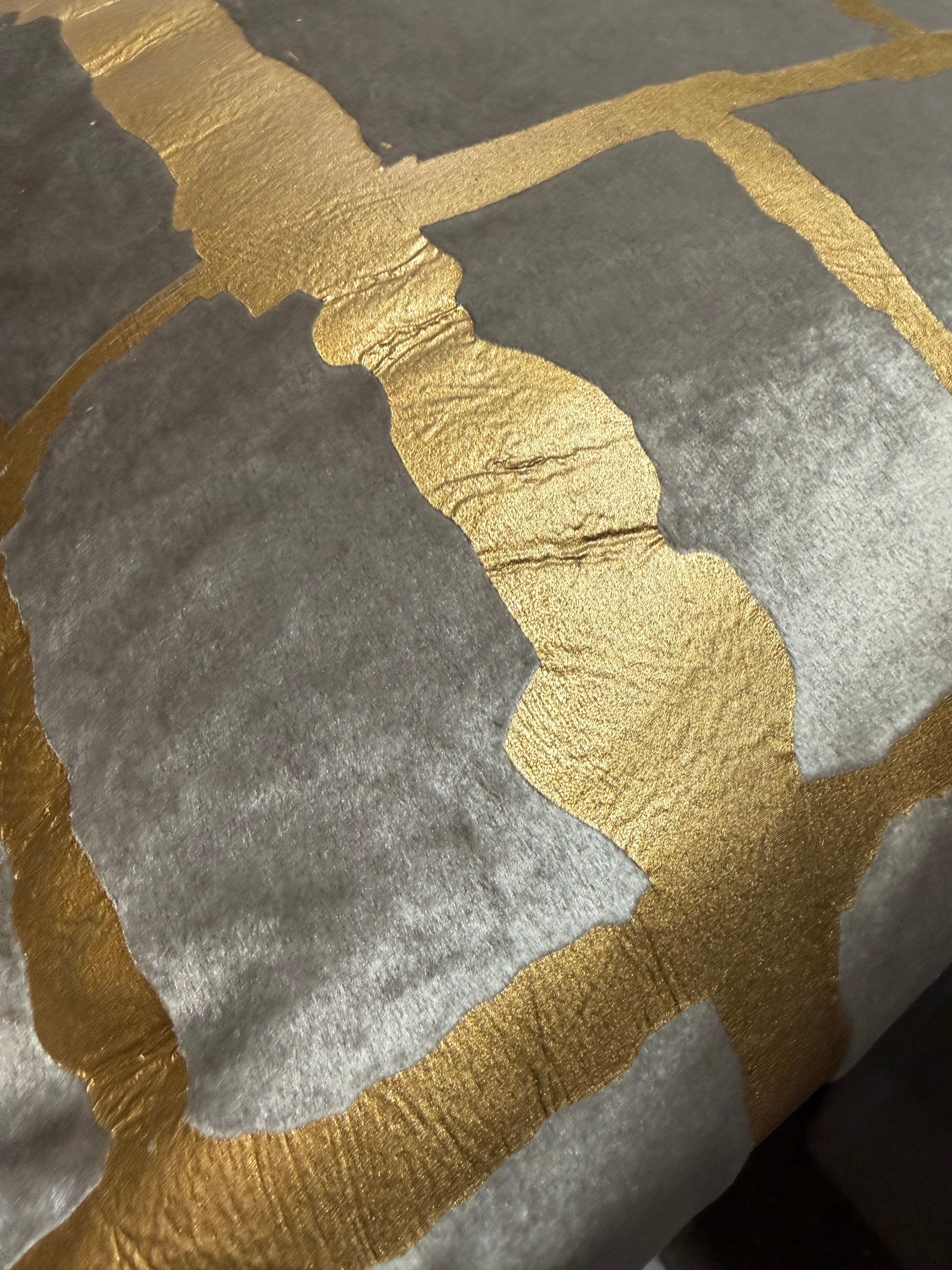 Gold Velvet Trellis Toss Pillow