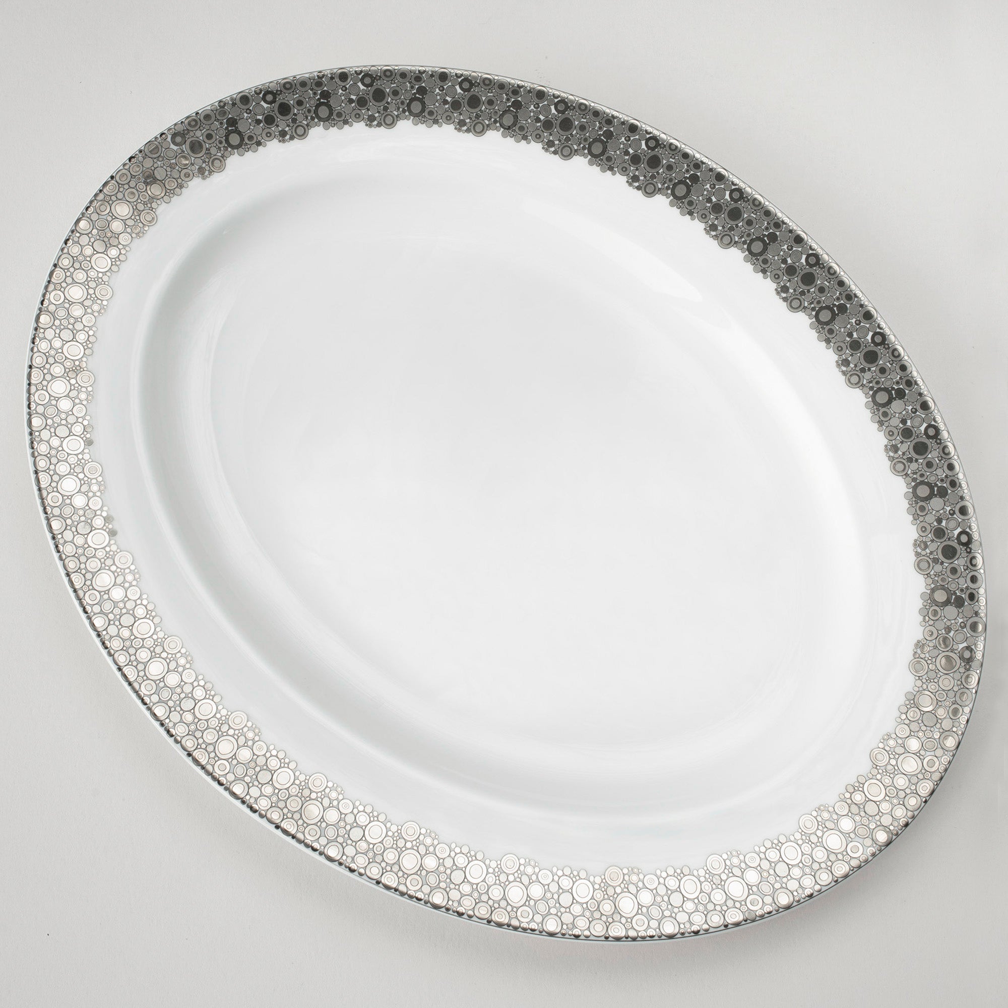 Ellington Shine Platinum Oval Rimmed Platter