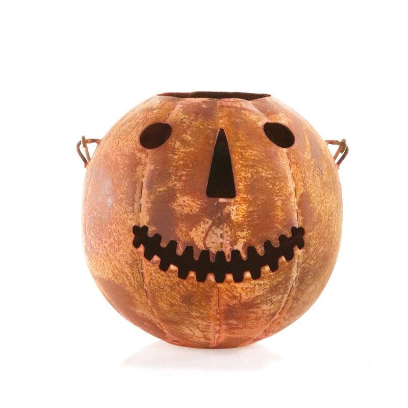Small Rustic Hallow's Eve Pumpkin Candy Bucket