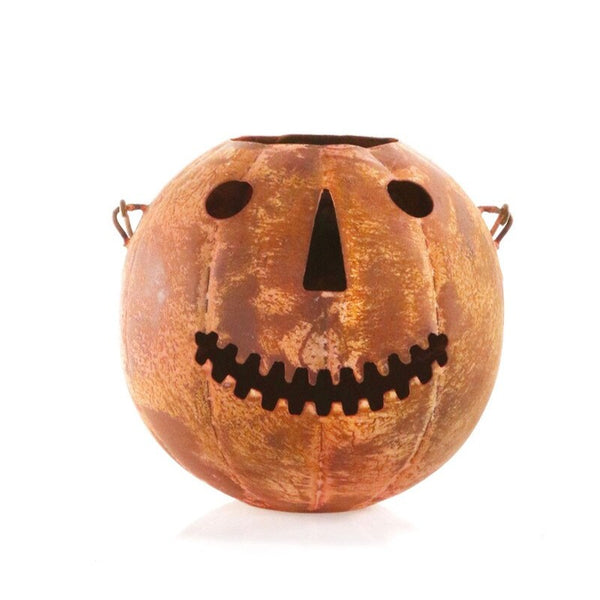 Small Rustic Hallow's Eve Pumpkin Candy Bucket