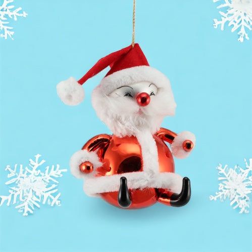 De Carlini Jolly Sitting Santa Hand Made in Italy - Christmas Ornament Timothy De Clue Collection