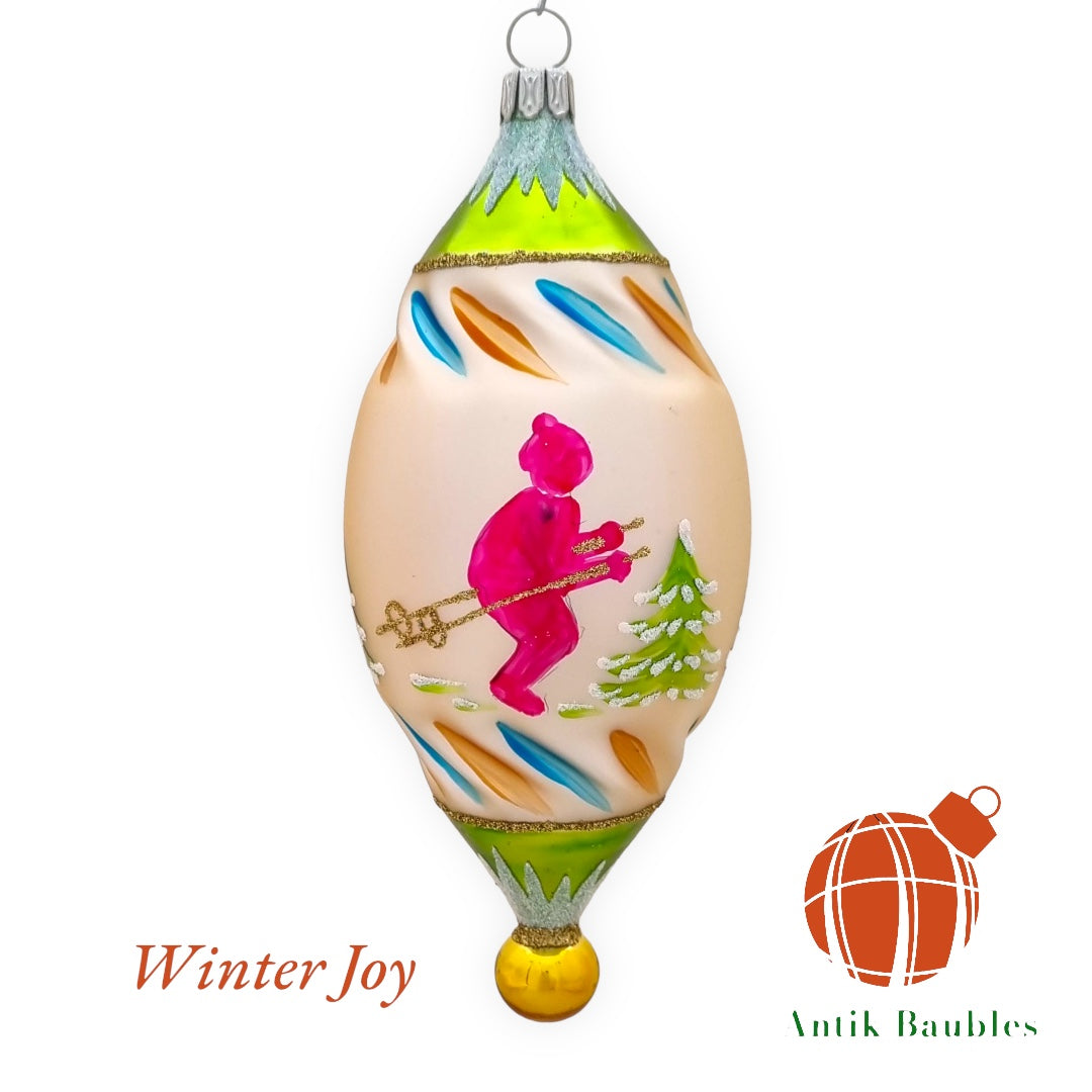 Winter Joy 4.25 in Tear Drop- Antik Baubles Exclusive Christmas Ornament