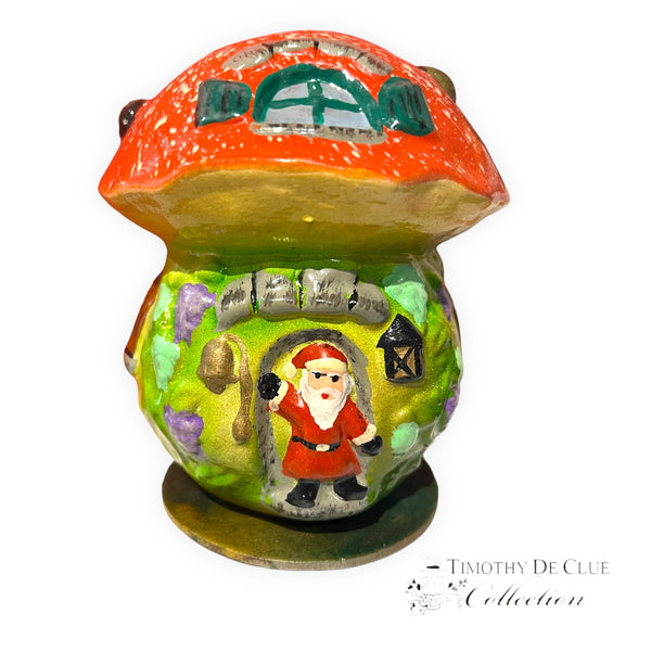 Santa's Forest Getaway Paper Mache Mushroom Candy Container - Antik Baubles Christmas Decor WHLS
