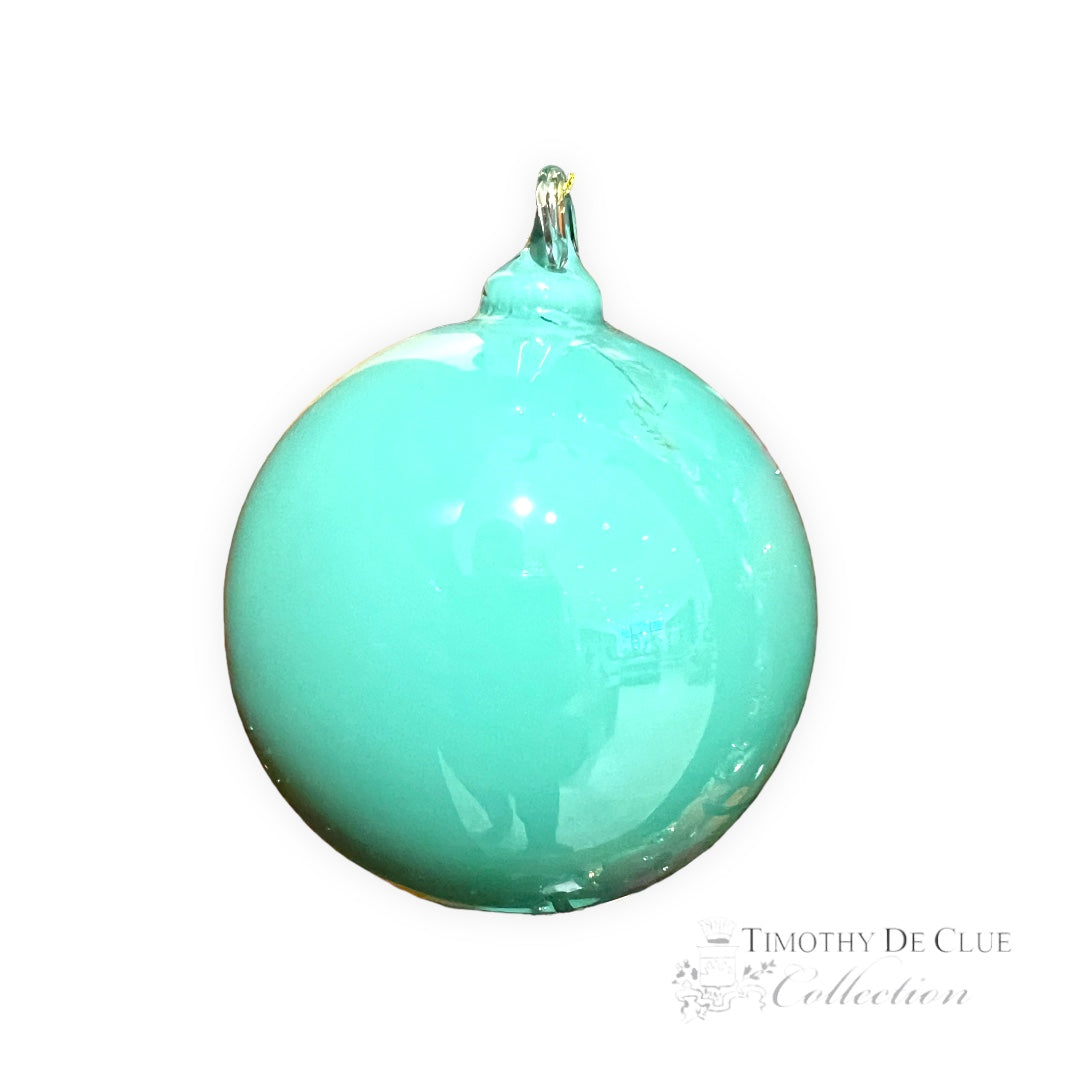 Solid Milk Glass 3" Ball Blown Glass Christmas Ornament