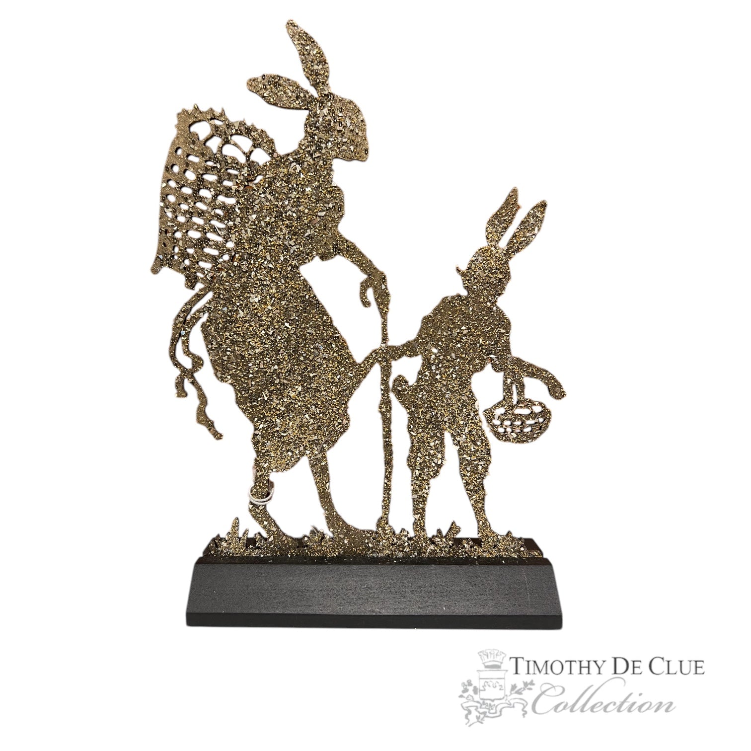 Gathering Eggs Glitter Silhouette - Timothy De Clue Exclusive Easter Decor
