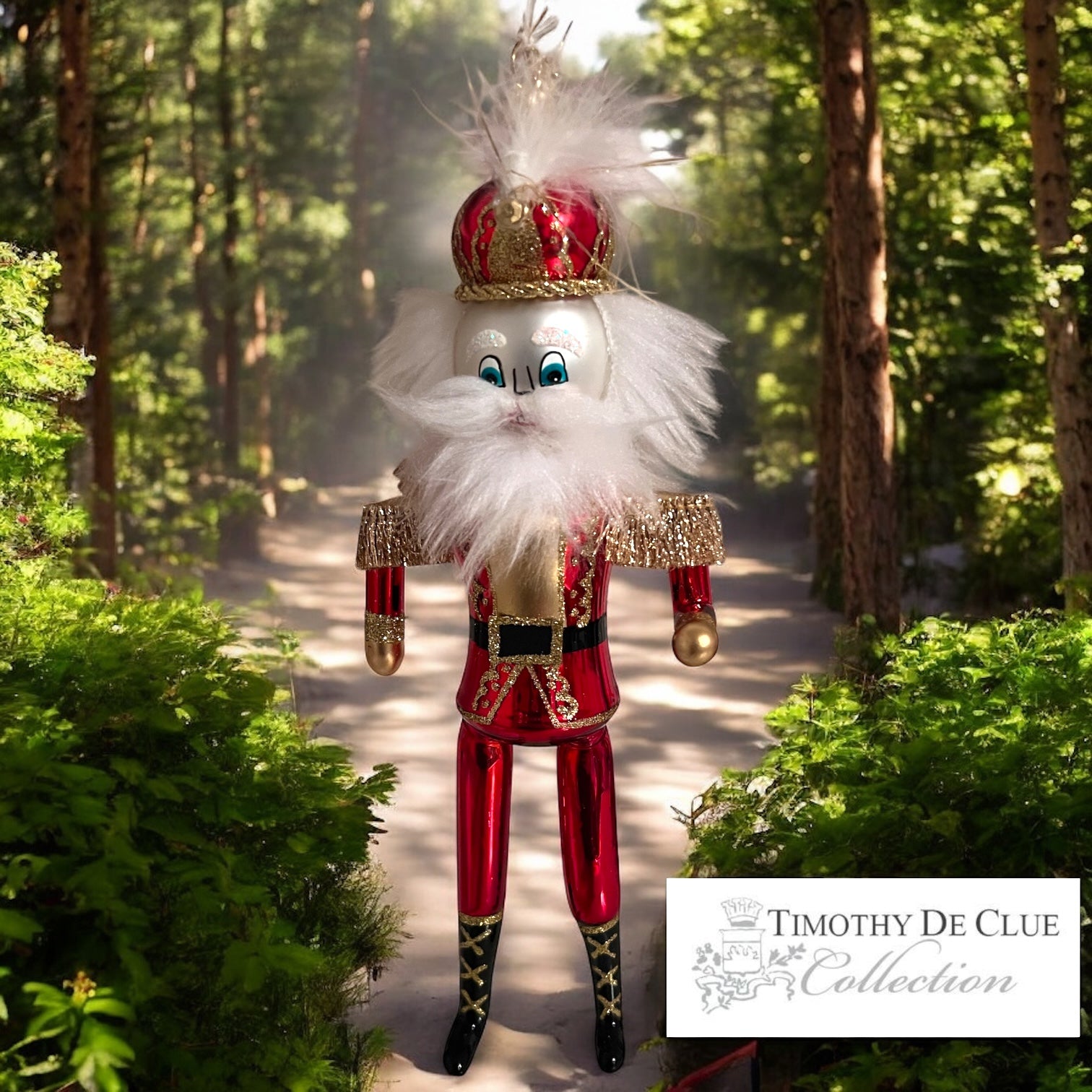 Free Blown “Royal Red Nutcracker”  8.5”  De Carlini Christmas Ornament
