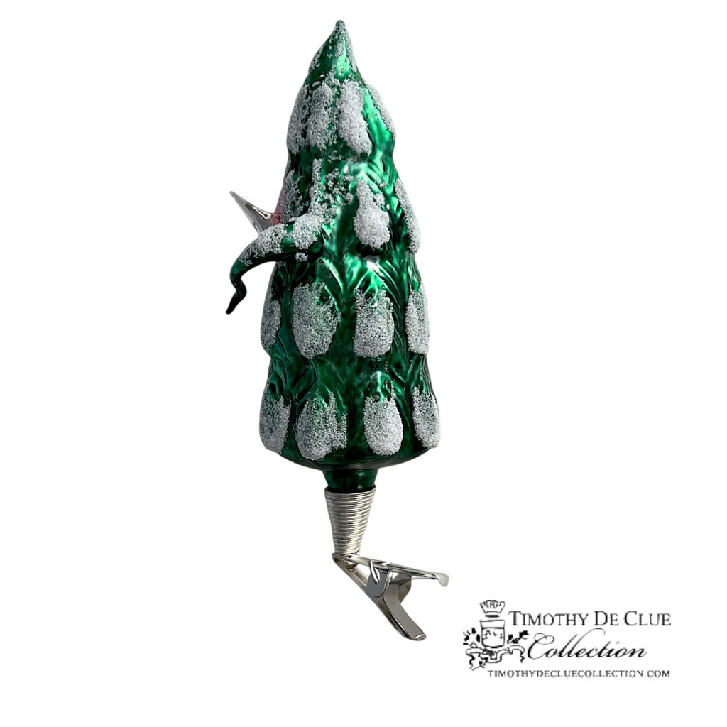 Free Blown Clip “ Dancin’ Frosted Tanne ”Christmas Clip Ornament