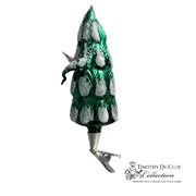 Free Blown Clip “ Dancin’ Frosted Tanne ”Christmas Clip Ornament