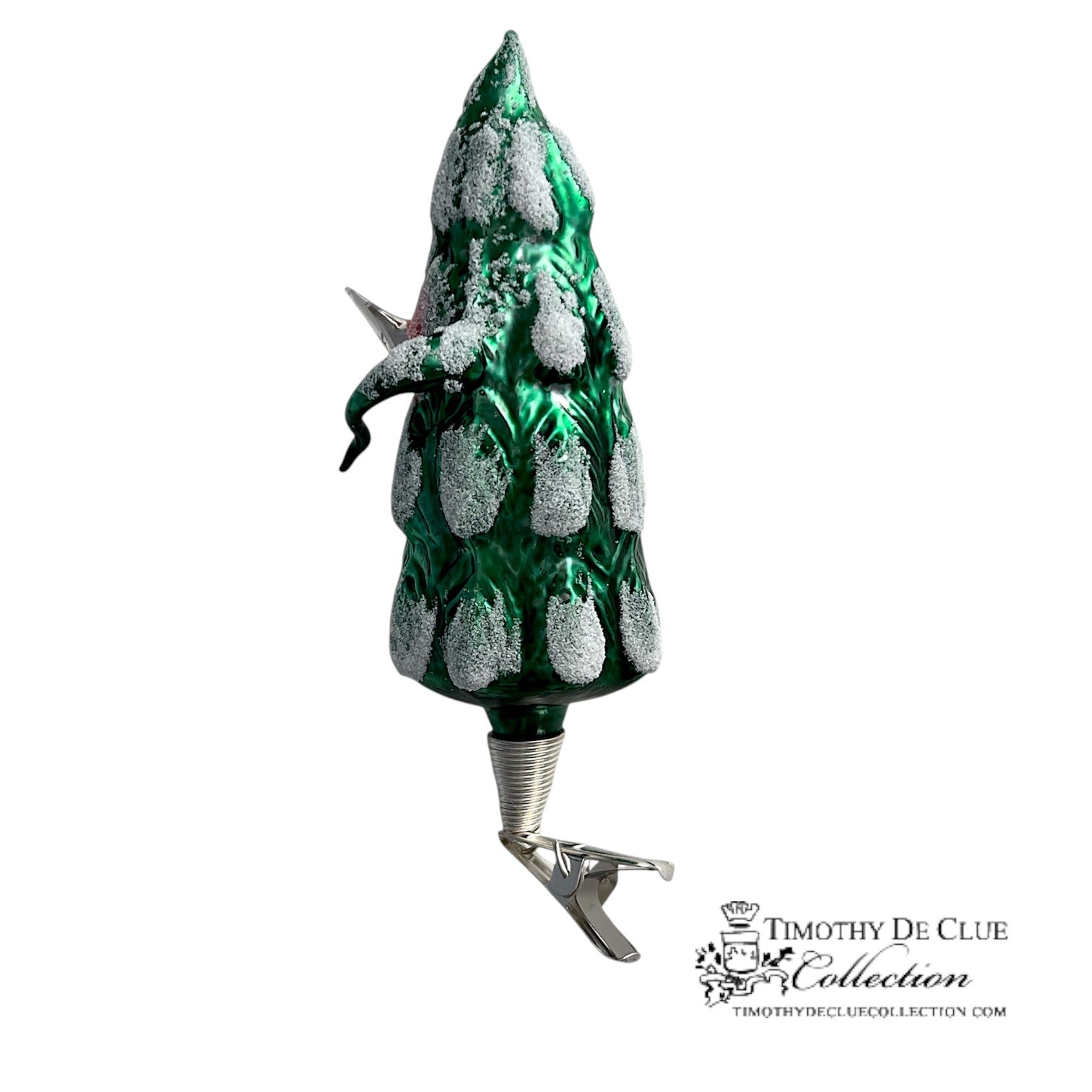 Free Blown Clip “ Dancin’ Frosted Tanne ”Christmas Clip Ornament